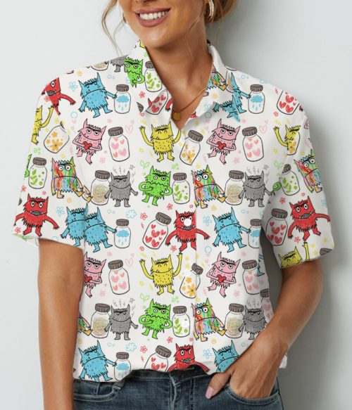 Monsters And Bottles Teacher Short Sleeve Shirt