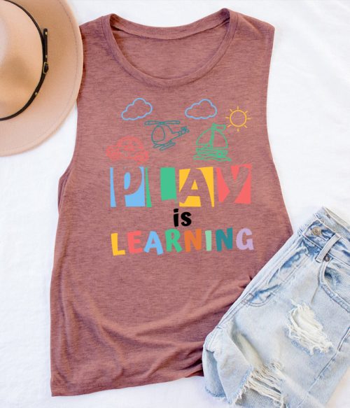 Play Is Learning Cartoon Teacher Tank Top