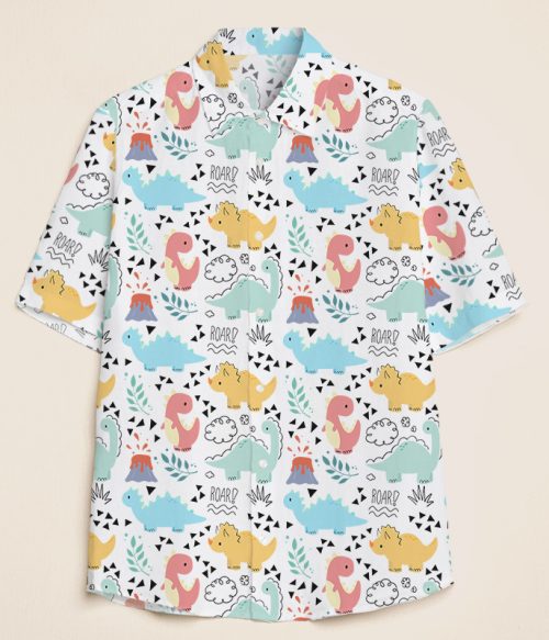 Roar Dinosaur Turtle Rhino Teacher Short Sleeve Shirt