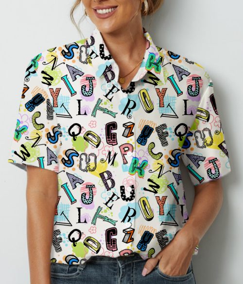 26 Letters Teacher Short Sleeve Shirt