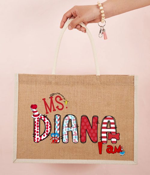 Personalized Hi Teacher Jute Bag