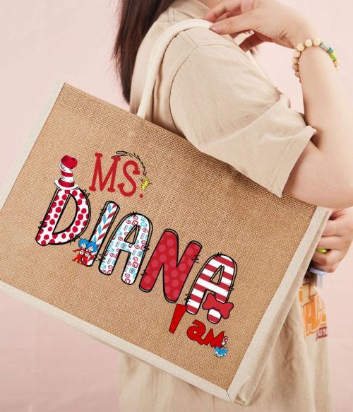 Personalized Hi Teacher Jute Bag