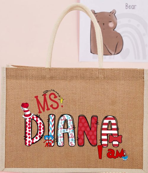 Personalized Hi Teacher Jute Bag