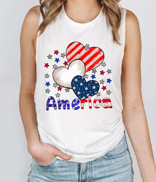 America Heart Teacher Tank Top