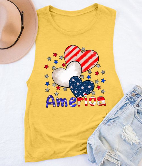 America Heart Teacher Tank Top