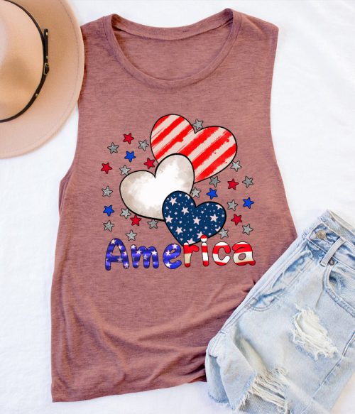 America Heart Teacher Tank Top