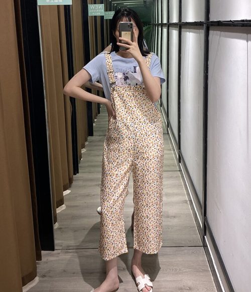 Floral Print Casual All Match Printed Jumpsuit