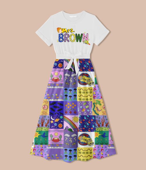 Personalized Name The Magic School Bus Teacher One Piece Dress