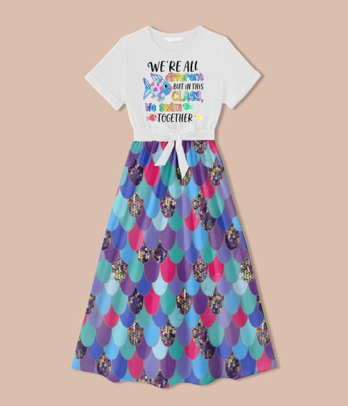 We're All Different but In This Class We Swim Together Teacher One Piece Dress