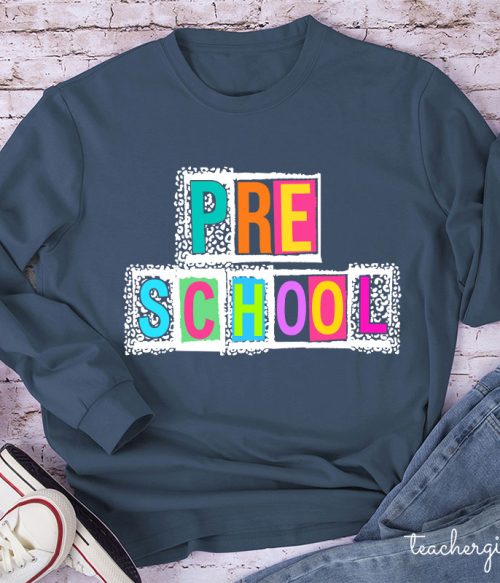 Personalized Black Panther Print Color Letters Teacher Long Sleeve T-Shirt