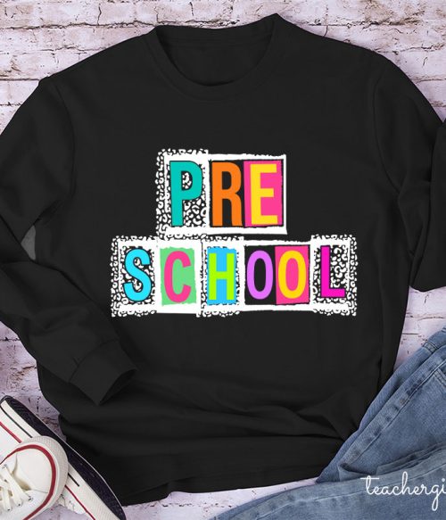 Personalized Black Panther Print Color Letters Teacher Long Sleeve T-Shirt