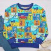 Pete Cat's Daily Routine Teacher Printed Sweatshirt