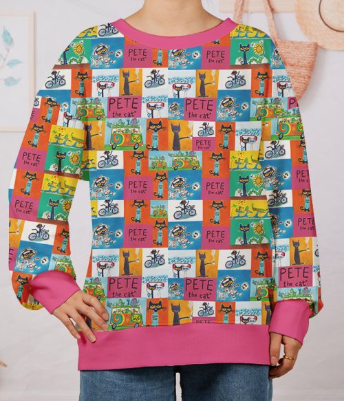 Pete Cat's Daily Life Teacher Printed Sweatshirt