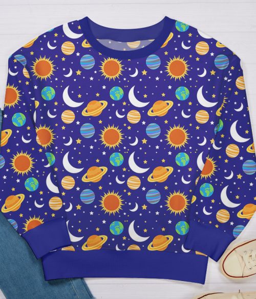 Cosmic Planet Teacher Printed Sweatshirt