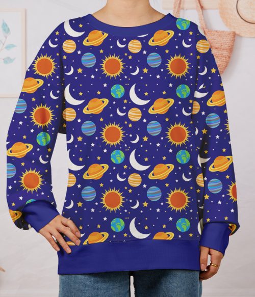 Cosmic Planet Teacher Printed Sweatshirt