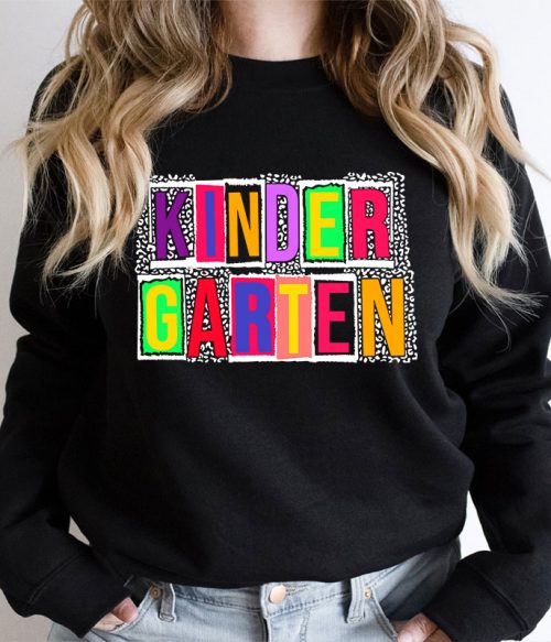 Personalized Black Panther Print Color Letters Teacher Sweatshirt