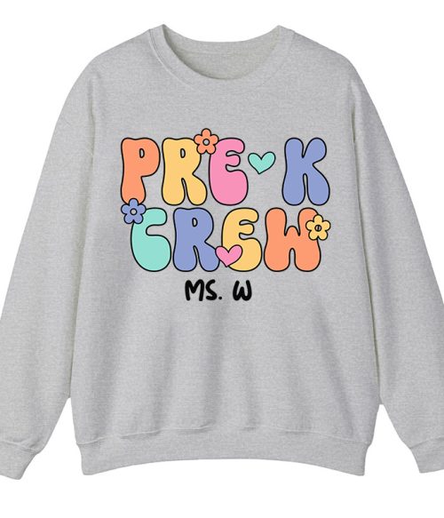 Personalized Grade And Name Crew Teacher Sweatshirt