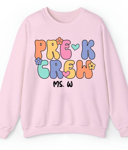 Personalized Grade And Name Crew Teacher Sweatshirt
