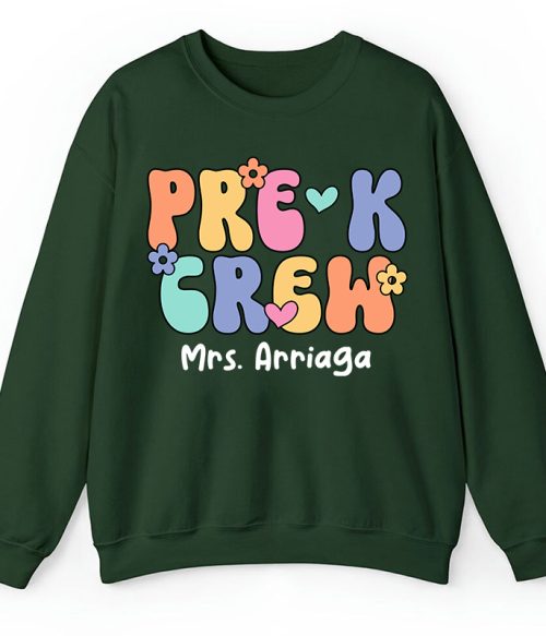 Personalized Grade And Name Crew Teacher Sweatshirt
