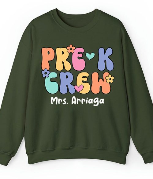 Personalized Grade And Name Crew Teacher Sweatshirt
