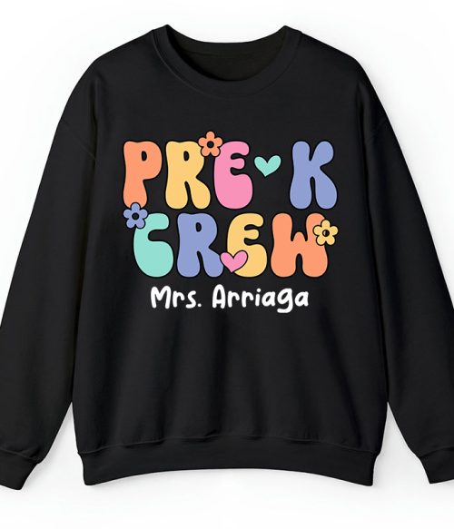 Personalized Grade And Name Crew Teacher Sweatshirt