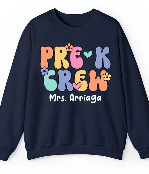 Personalized Grade And Name Crew Teacher Sweatshirt