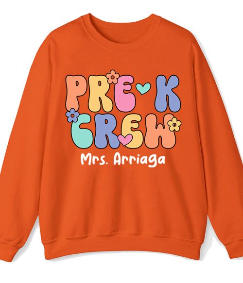 Personalized Grade And Name Crew Teacher Sweatshirt