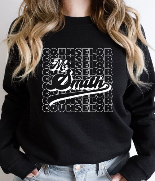 Personalized Name And Position Simple Teacher Sweatshirt