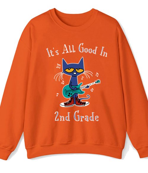 Personalized Grade It's All Good In 1st Grade Pete The Cat Teacher Sweatshirt