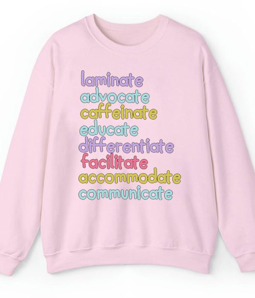 Personalized Laminate Advocate Caffeinate Educate Teacher Sweatshirt