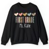 Personalized Name Colorful Heart Teacher Sweatshirt