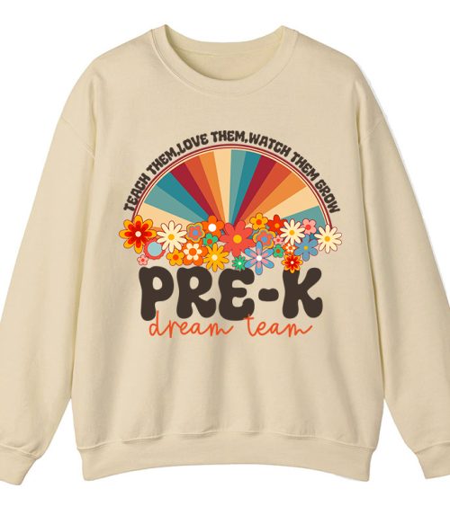 Personalized Teach Love Watch Them Grow Teacher Sweatshirt