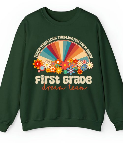 Personalized Teach Love Watch Them Grow Teacher Sweatshirt