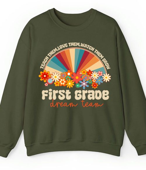 Personalized Teach Love Watch Them Grow Teacher Sweatshirt