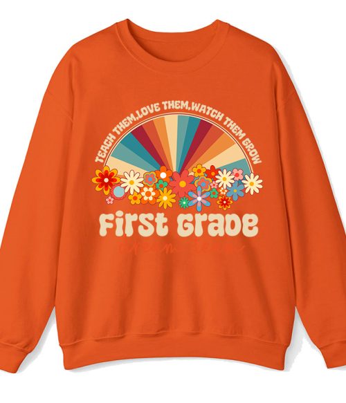 Personalized Teach Love Watch Them Grow Teacher Sweatshirt