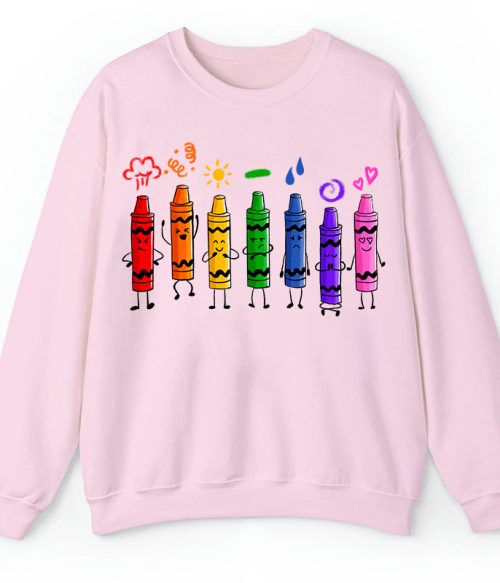 Mood Color Crayons Teacher Sweatshirt