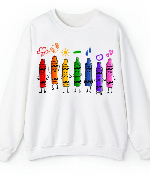 Mood Color Crayons Teacher Sweatshirt