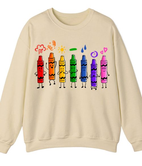 Mood Color Crayons Teacher Sweatshirt