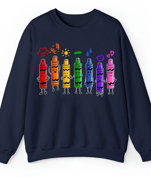 Mood Color Crayons Teacher Sweatshirt