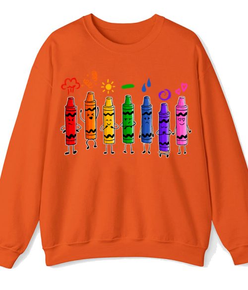 Mood Color Crayons Teacher Sweatshirt