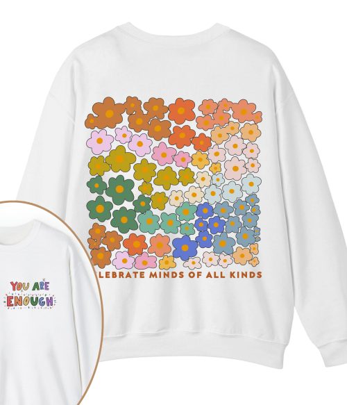 Personalized Name You Are Enough Teacher Two Sided Sweatshirt