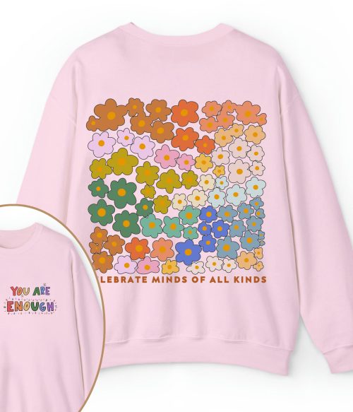 Personalized Name You Are Enough Teacher Two Sided Sweatshirt