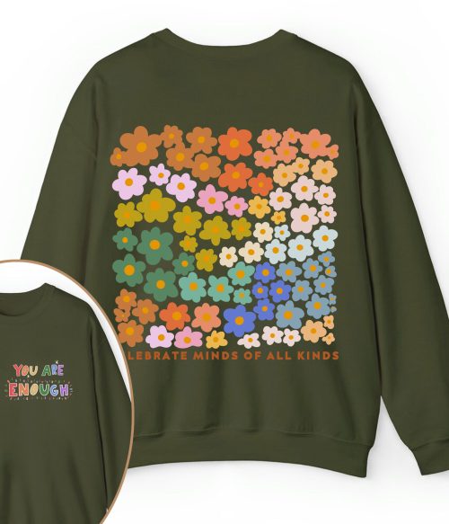 Personalized Name You Are Enough Teacher Two Sided Sweatshirt