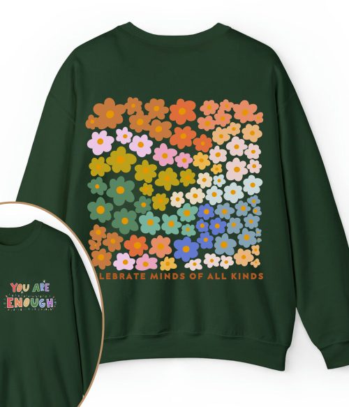 Personalized Name You Are Enough Teacher Two Sided Sweatshirt