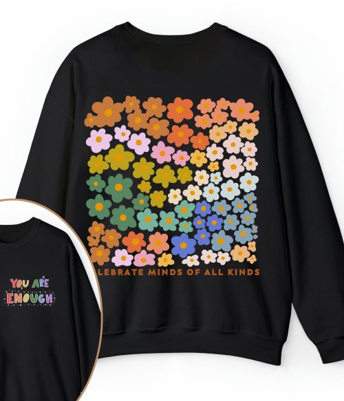 Personalized Name You Are Enough Teacher Two Sided Sweatshirt