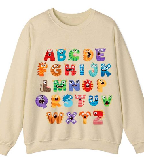 Cute Halloween Monster Alphabet School Teacher Sweatshirt