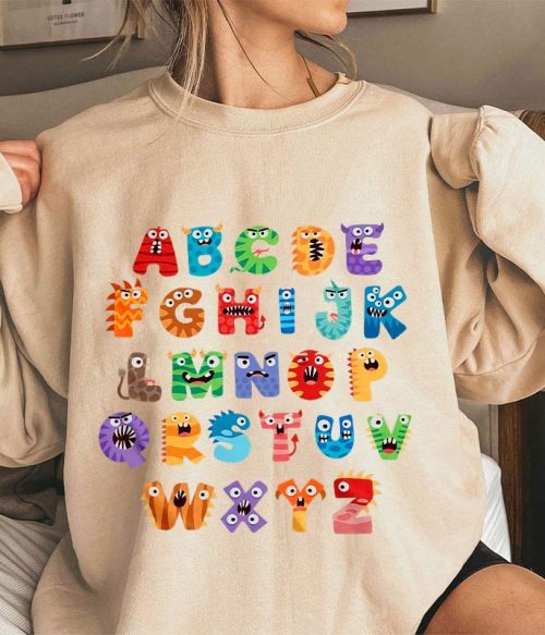 Cute Halloween Monster Alphabet School Teacher Sweatshirt