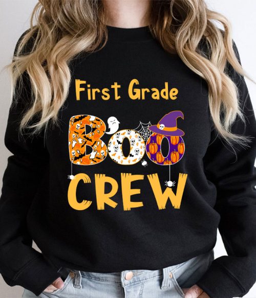 Personalized Kindergarten Boo Crew Teacher Sweatshirt