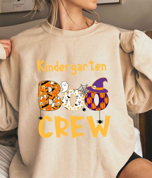 Personalized Kindergarten Boo Crew Teacher Sweatshirt