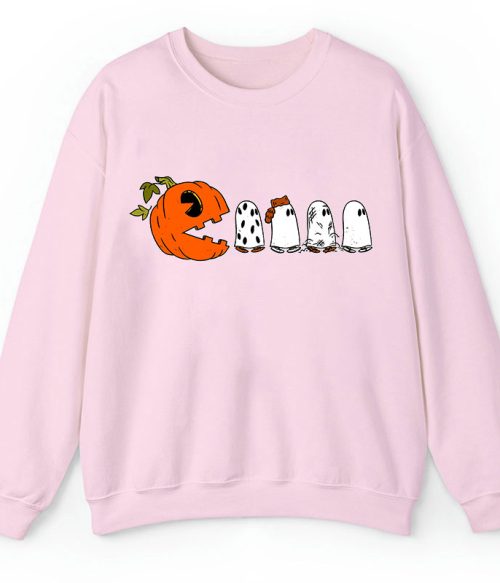 Pumpkin Ghost Pacman Teacher Sweatshirt